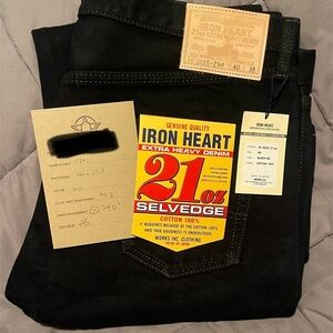 Iron Heart IH-666S-21od 21oz Overdyed Selvedge Slim Straight Denim Jeans 40 NWT!